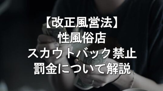 【改正風営法】性風俗店のスカウトバックの禁止と罰金新設